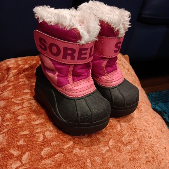 SOREL Kids Toddler Snow Commander Boots Pink Size 4 - Picture 1 of 6